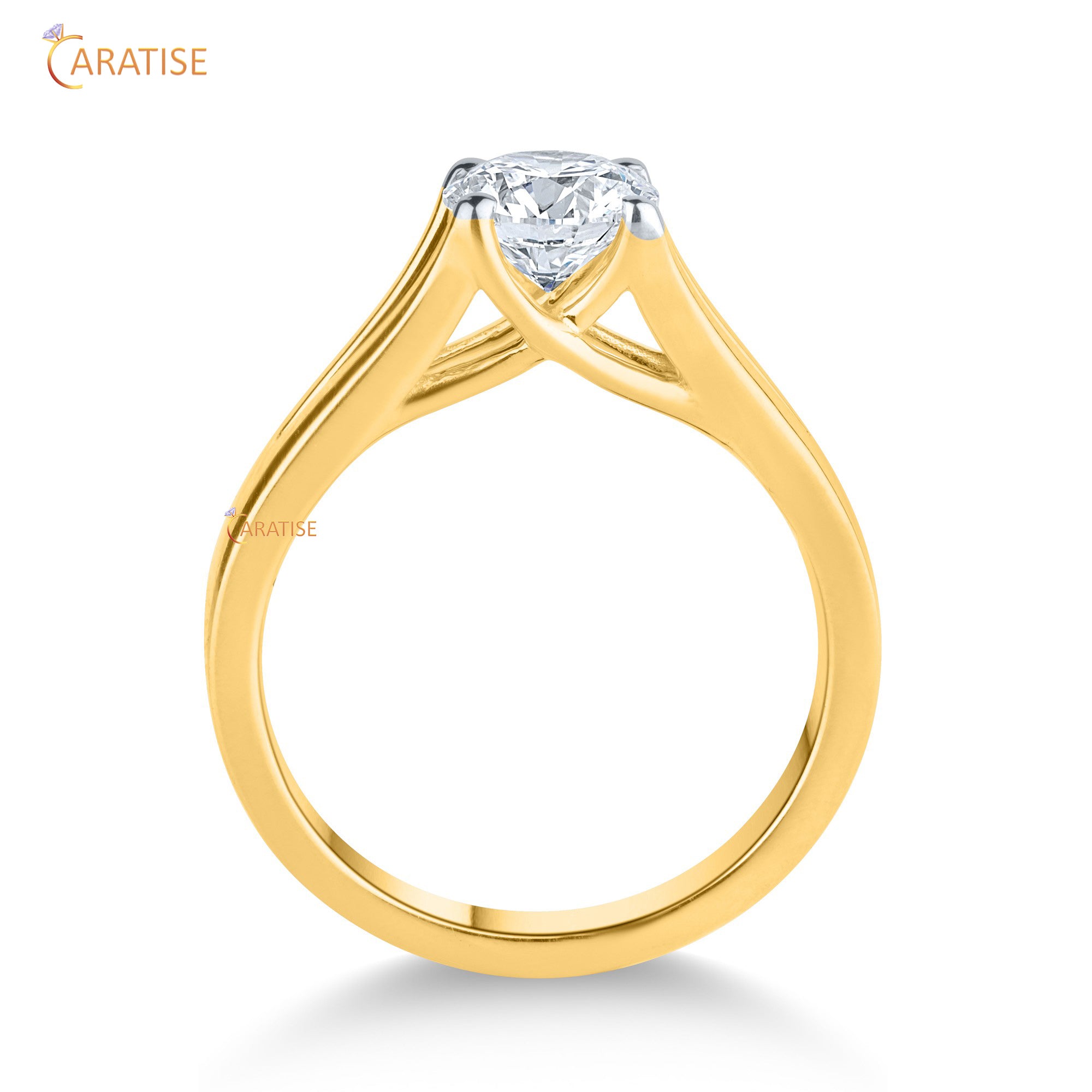 0.80 TDW Round Cut Diamond Women's Solitaire Ring 925 Silver