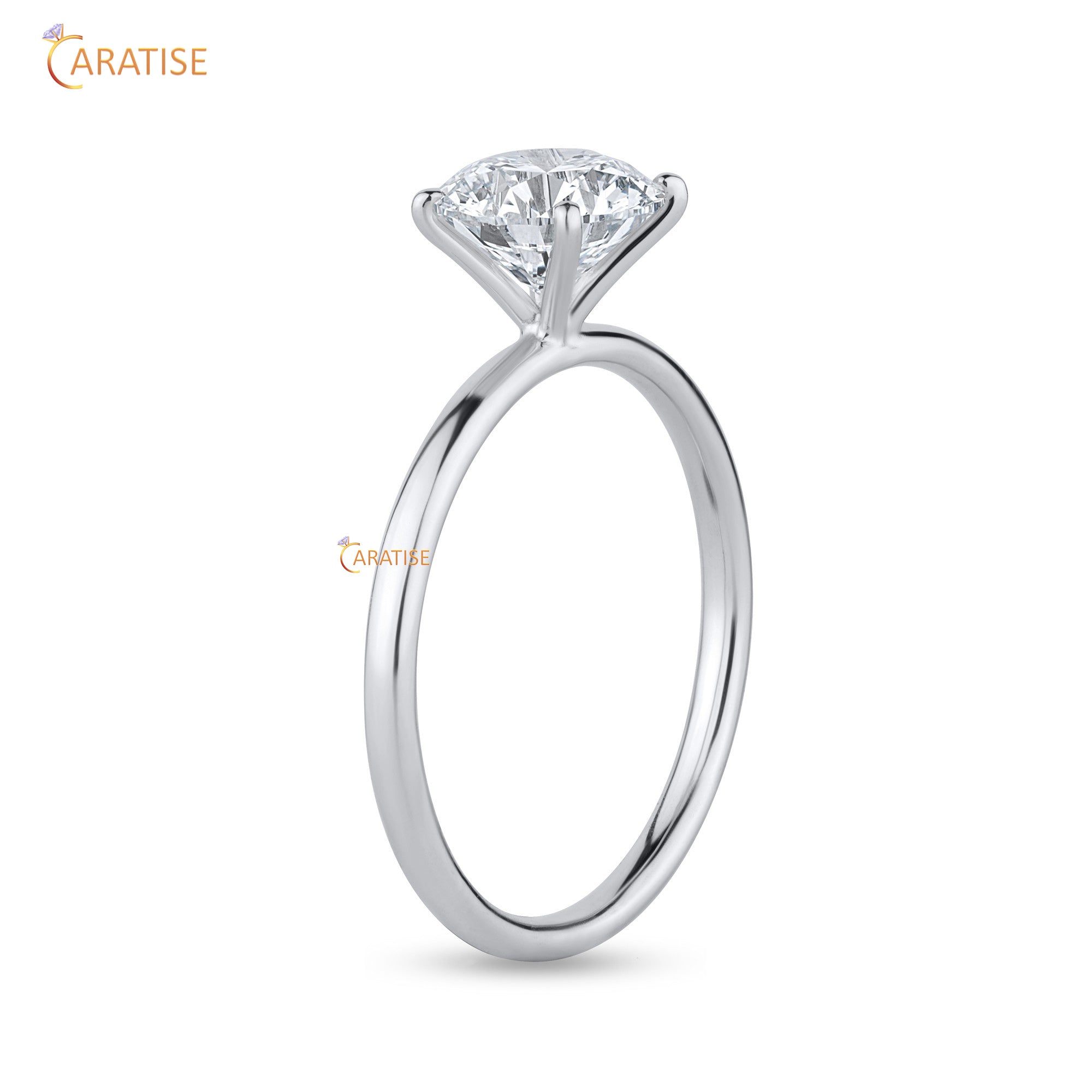 1.25 TDW Round Cut Diamond Women's Solitaire Ring 925 Silver