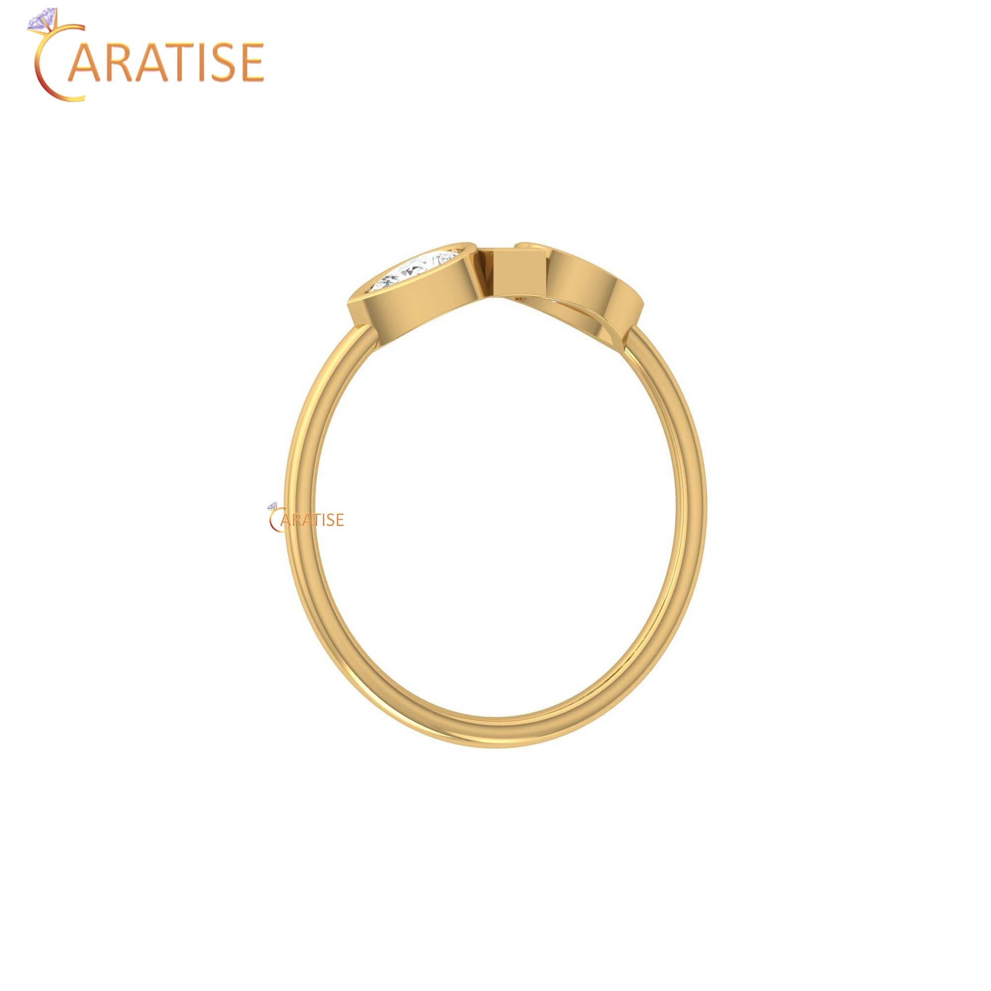 0.38 TDW Baguette & Pear Cut Women's Minimalist Diamond Ring