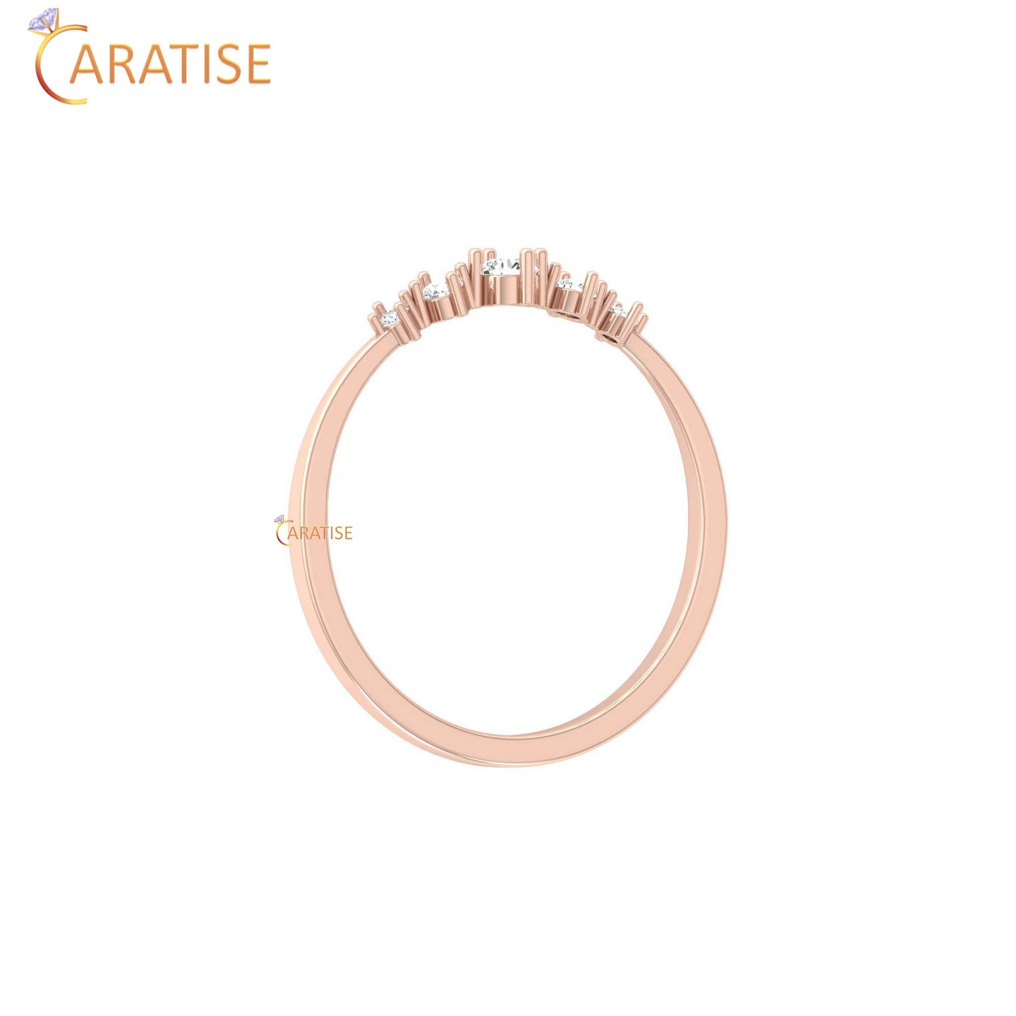 0.12 TDW Round Cut Minimalist Women's Diamond Ring