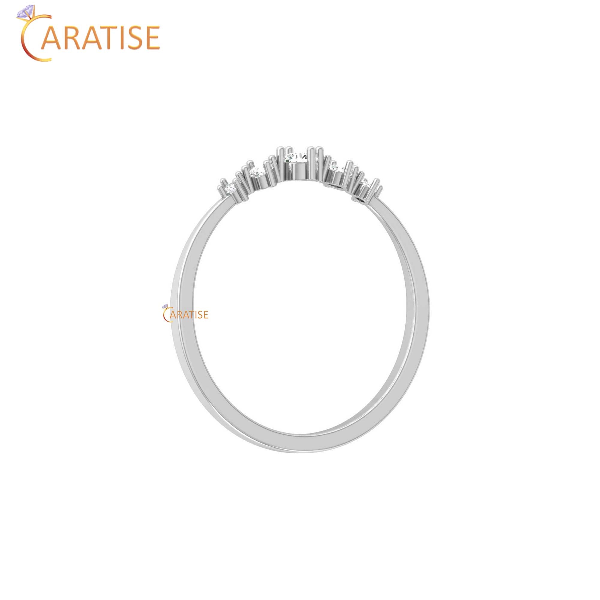 0.12 TDW Round Cut Minimalist Women's Diamond Ring