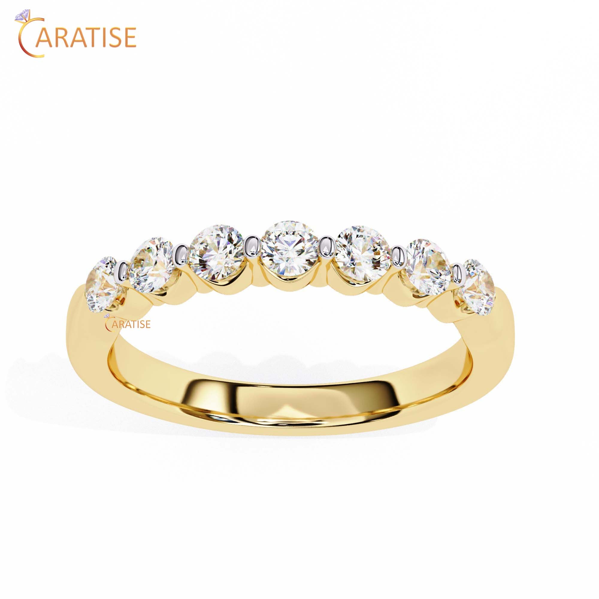 0.52 TDW Round Cut Diamond Women's Minimalist Ring