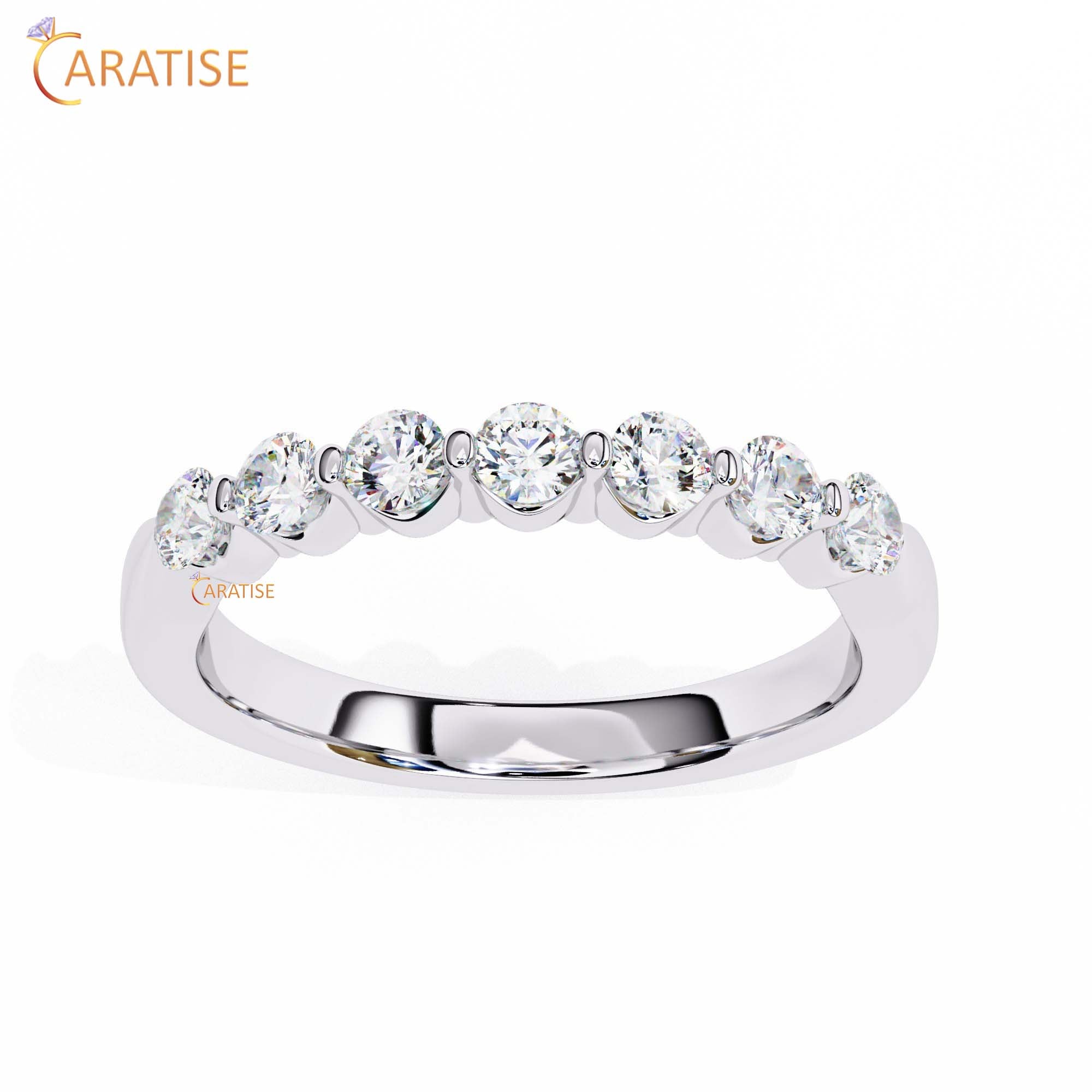 0.52 TDW Round Cut Diamond Women's Minimalist Ring