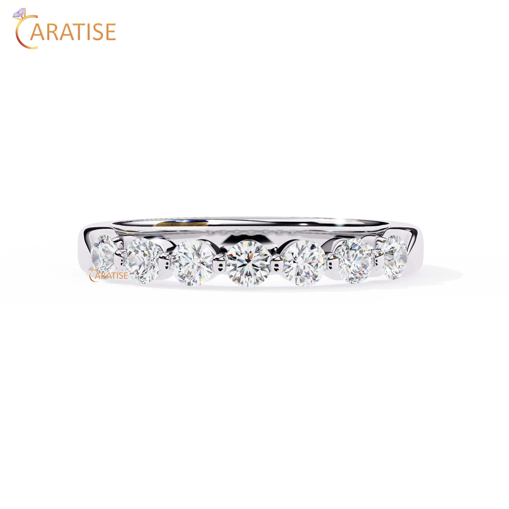 0.52 TDW Round Cut Diamond Women's Minimalist Ring