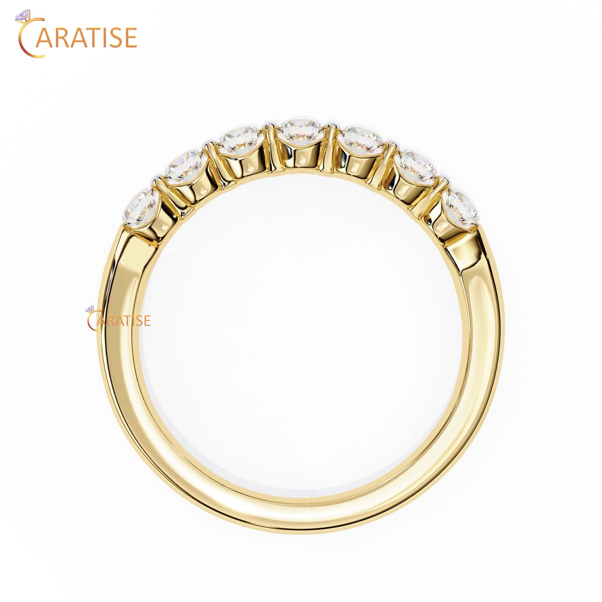0.52 TDW Round Cut Diamond Women's Minimalist Ring