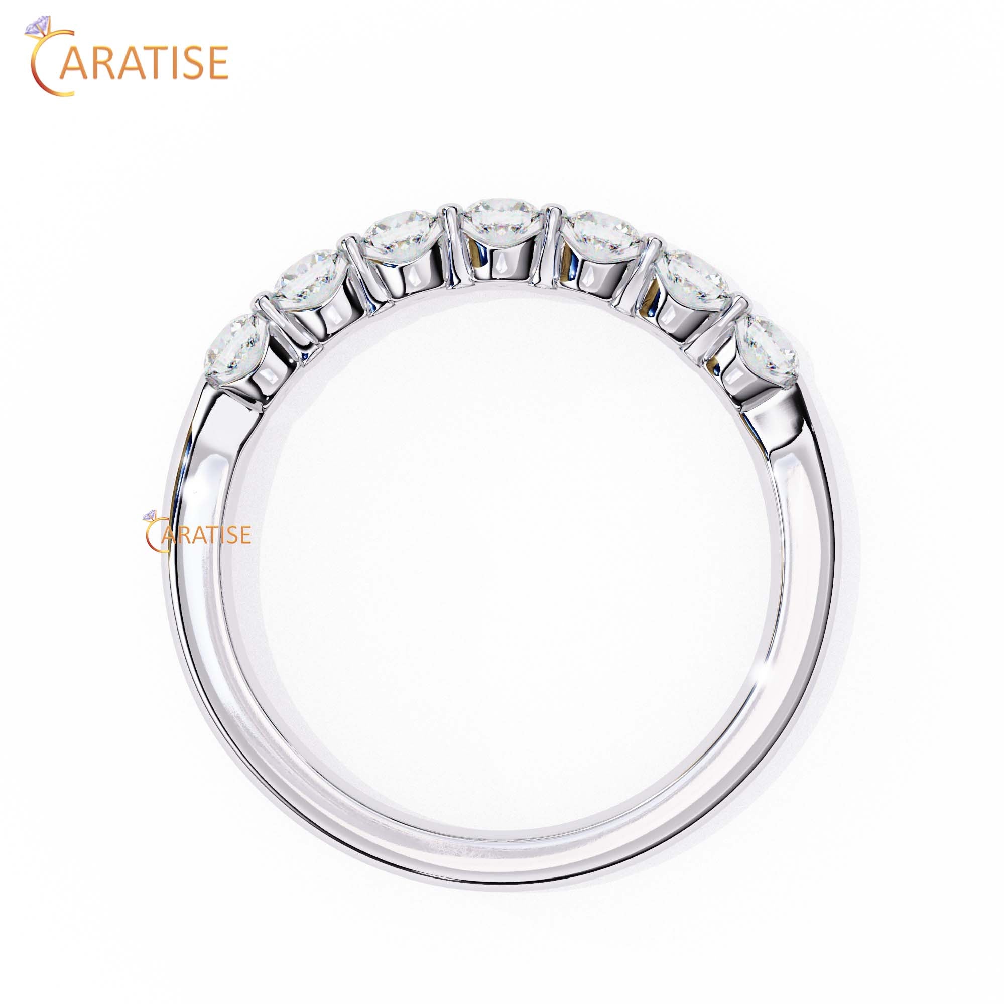 0.52 TDW Round Cut Diamond Women's Minimalist Ring