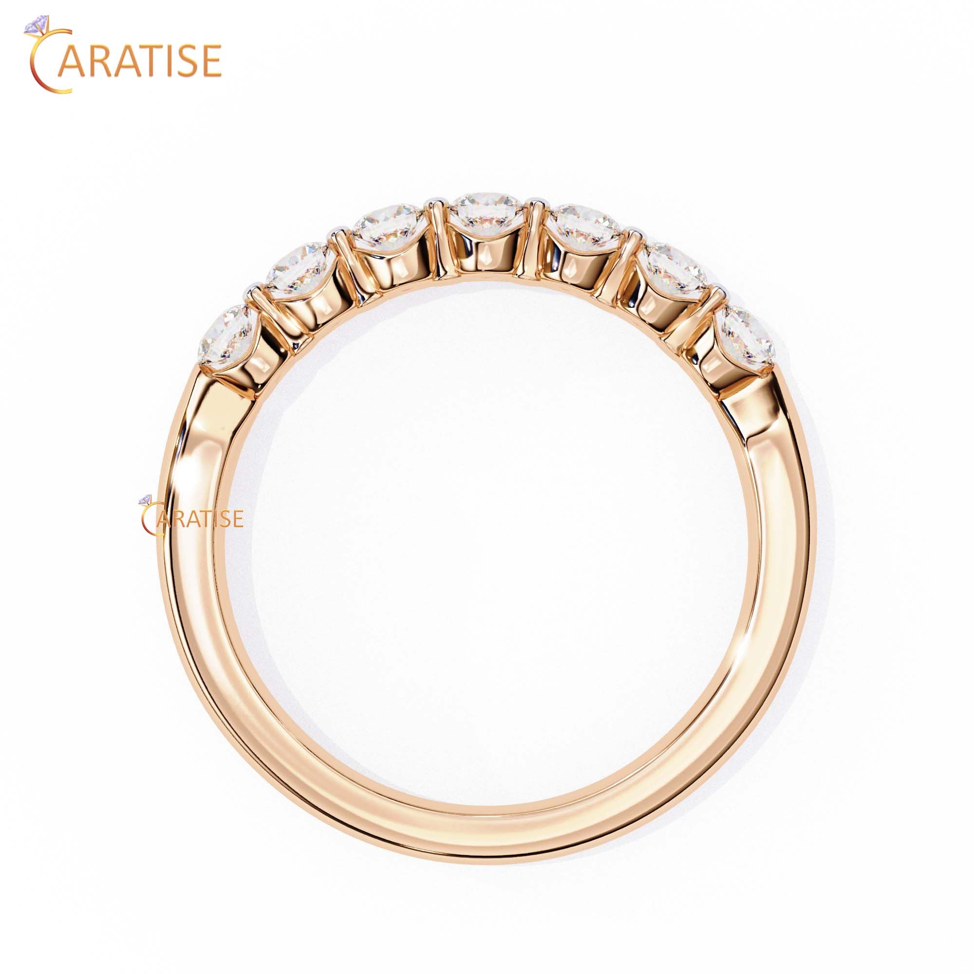 0.52 TDW Round Cut Diamond Women's Minimalist Ring
