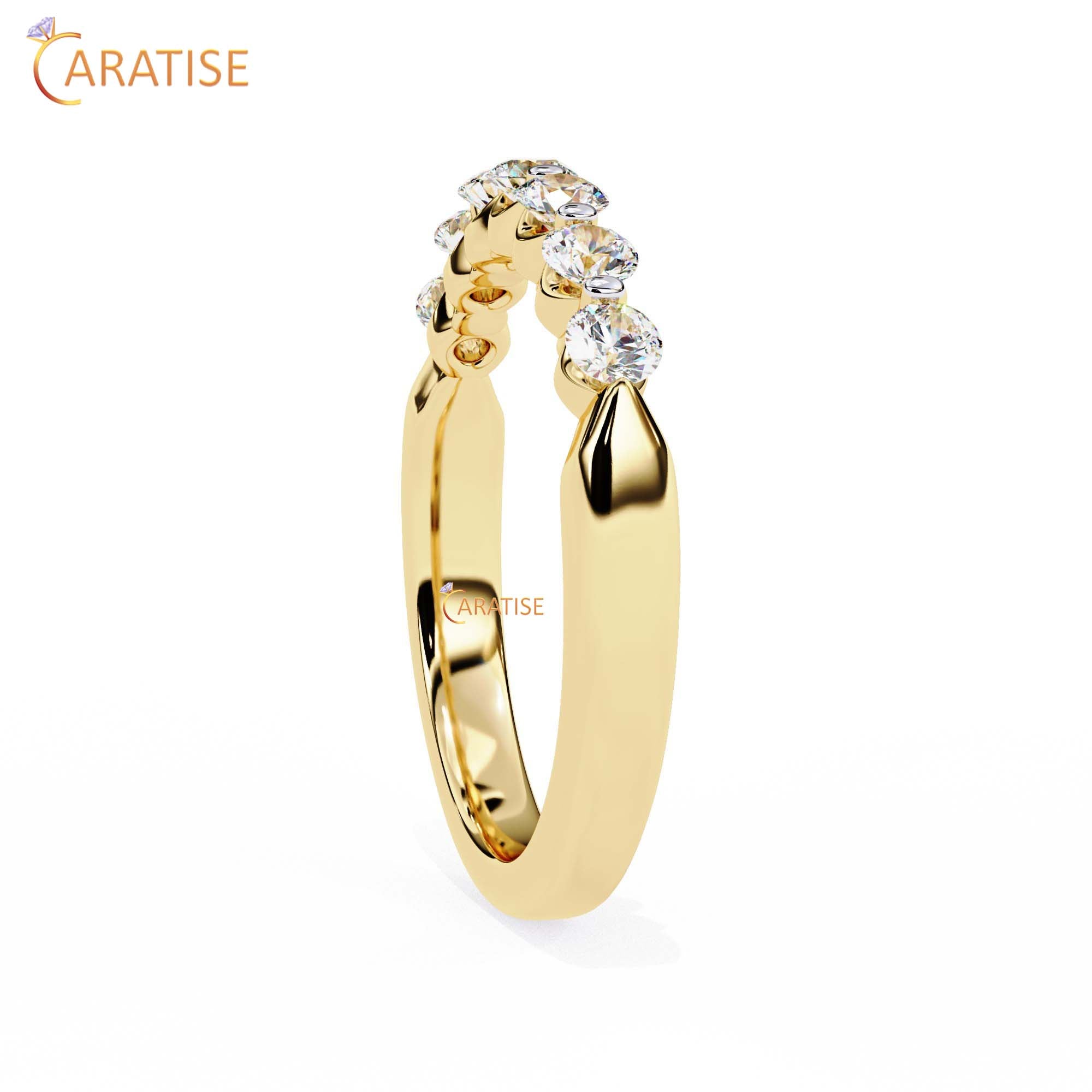 0.52 TDW Round Cut Diamond Women's Minimalist Ring