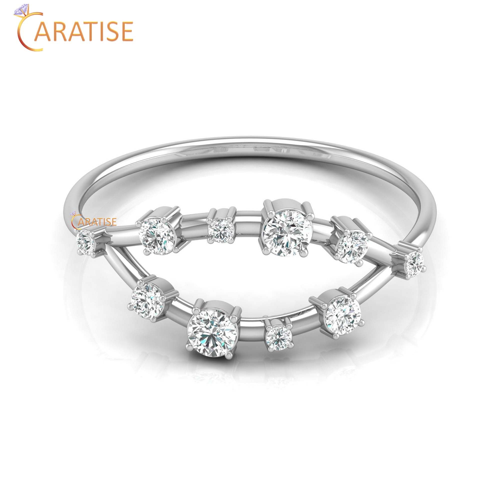 0.25 TDW Round Cut Women's Minimalist Diamond Ring
