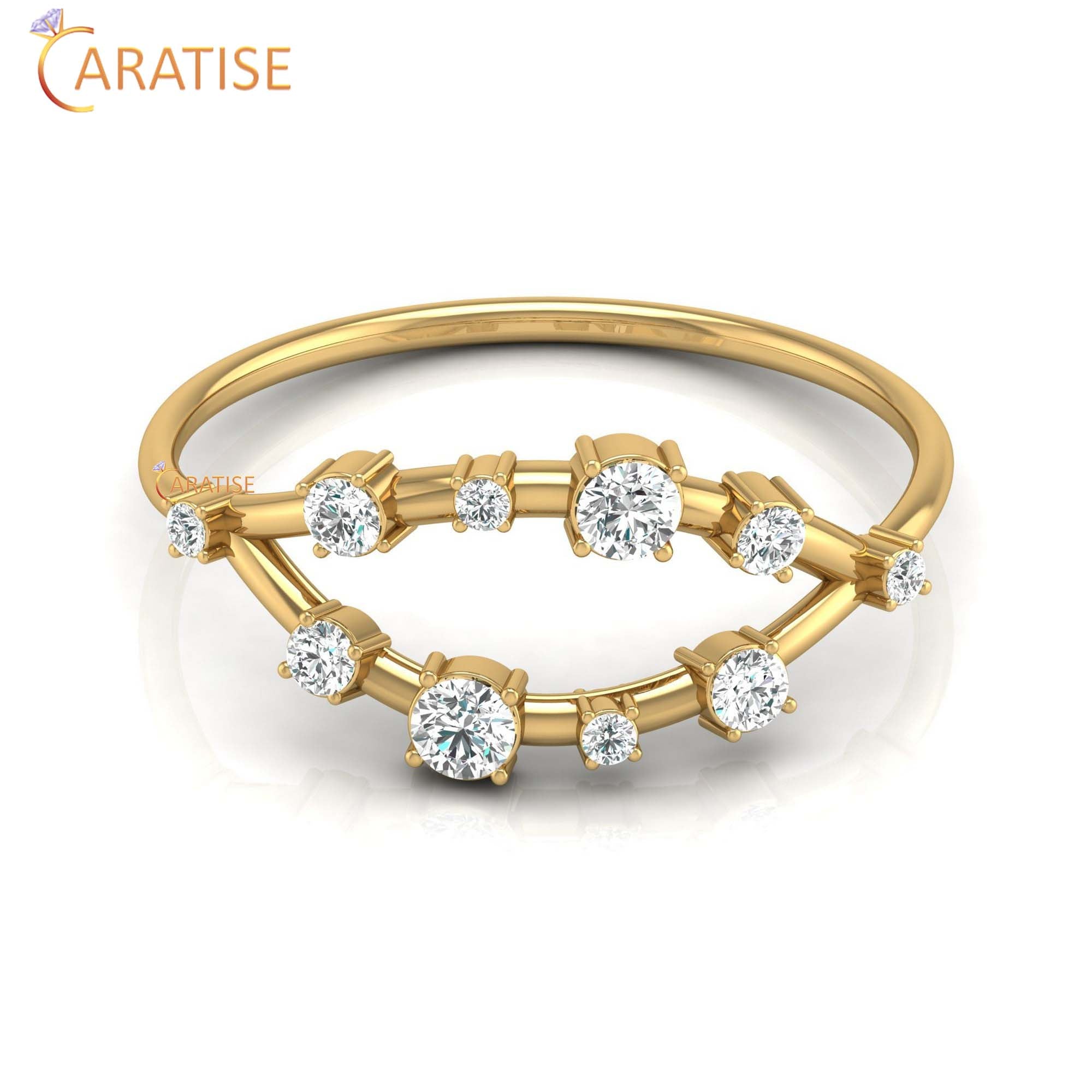 0.25 TDW Round Cut Women's Minimalist Diamond Ring