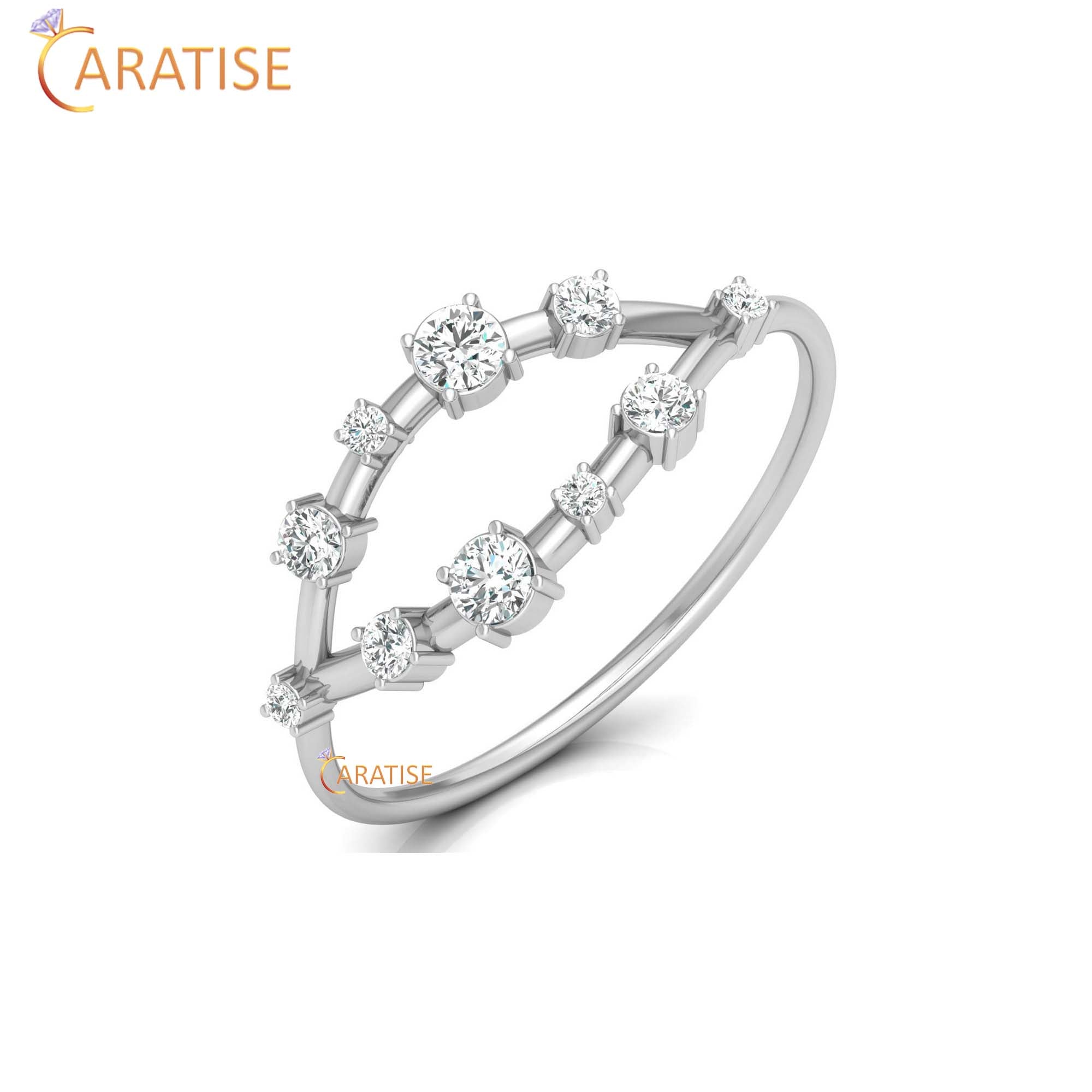 0.25 TDW Round Cut Women's Minimalist Diamond Ring