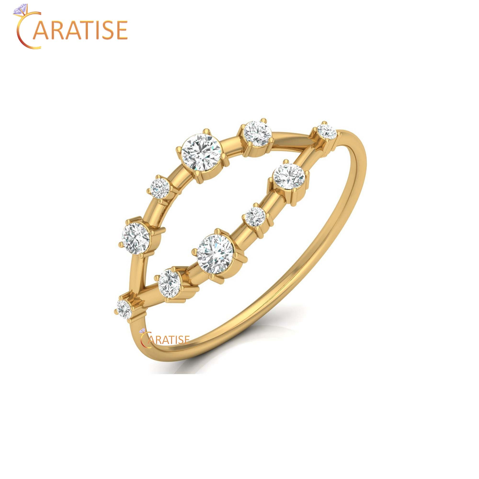 0.25 TDW Round Cut Women's Minimalist Diamond Ring