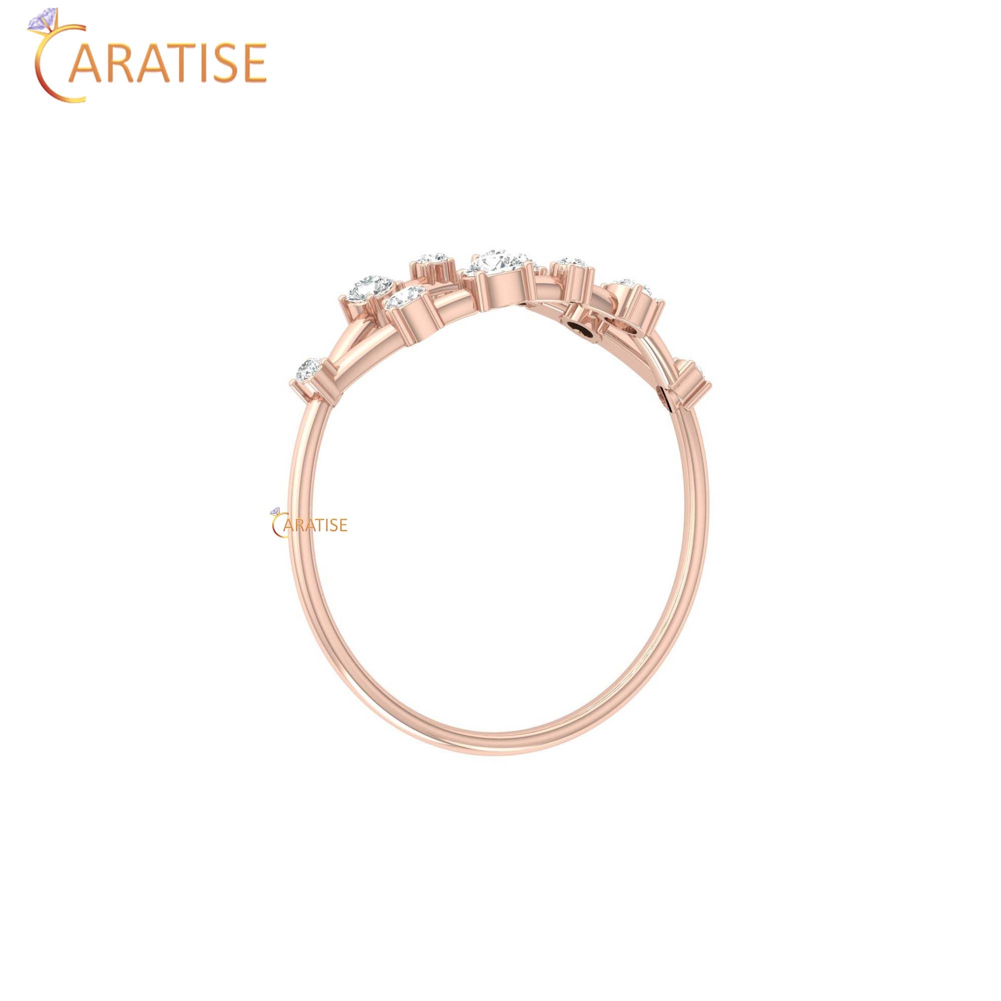 0.25 TDW Round Cut Women's Minimalist Diamond Ring