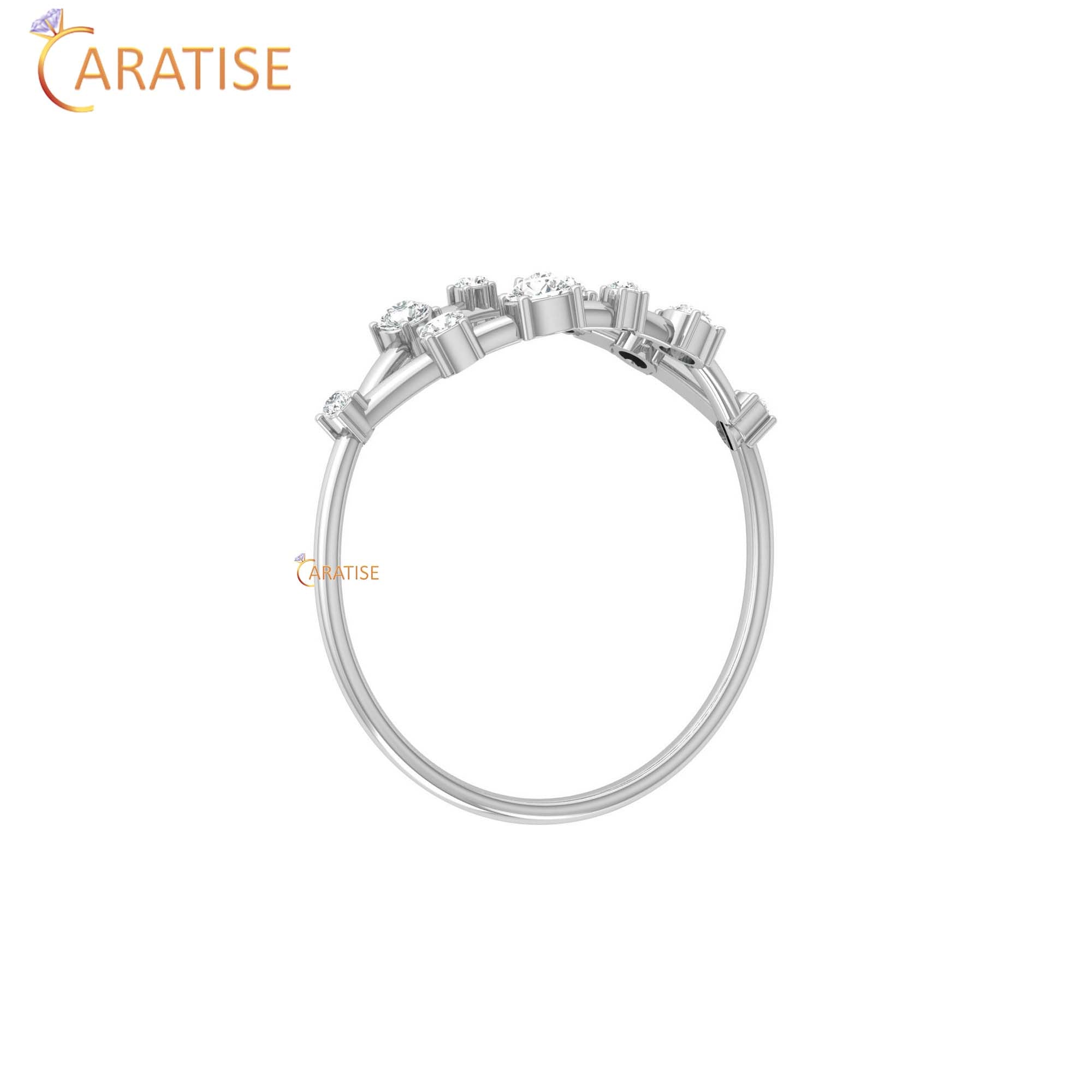 0.25 TDW Round Cut Women's Minimalist Diamond Ring