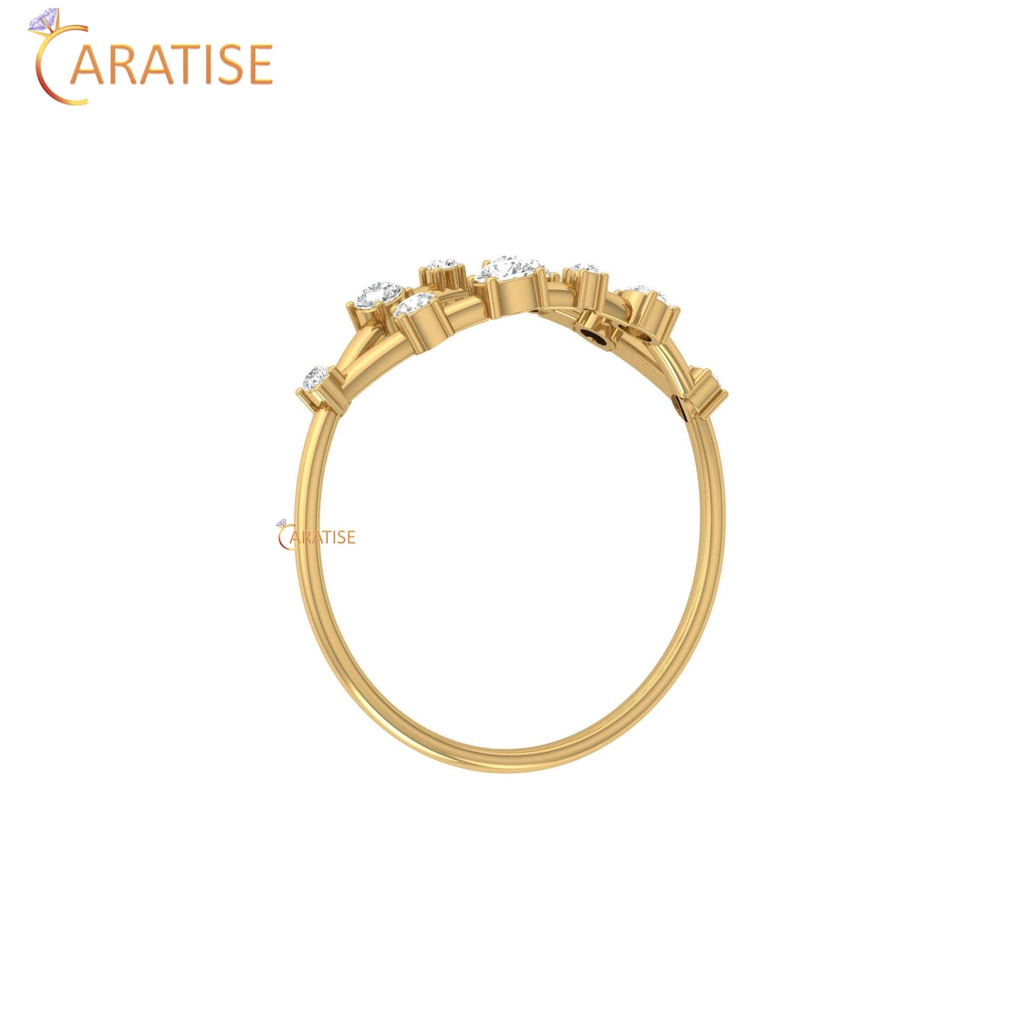 0.25 TDW Round Cut Women's Minimalist Diamond Ring