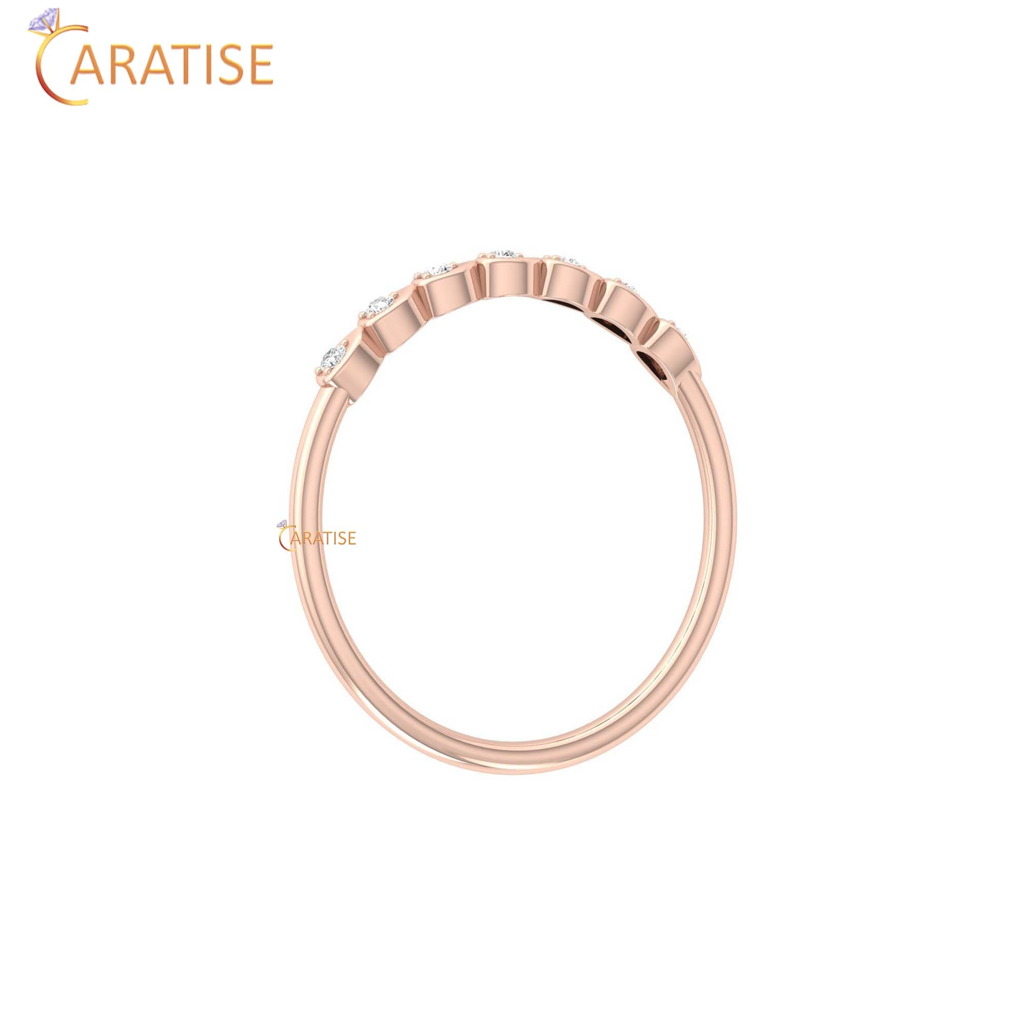 0.05 TDW Round Cut Women's Minimalist Diamond Ring