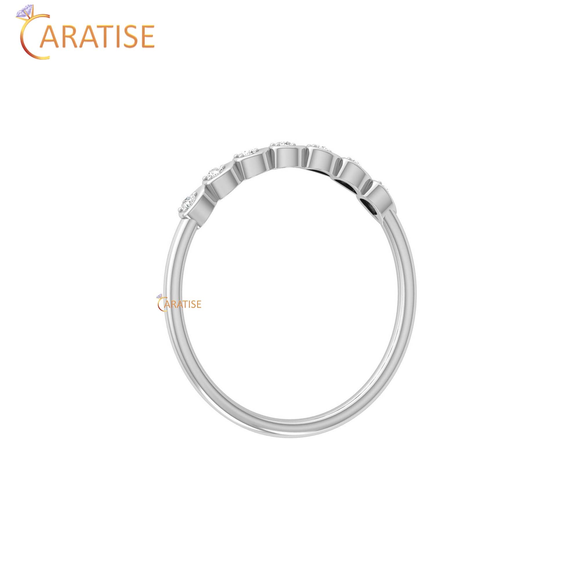0.05 TDW Round Cut Women's Minimalist Diamond Ring