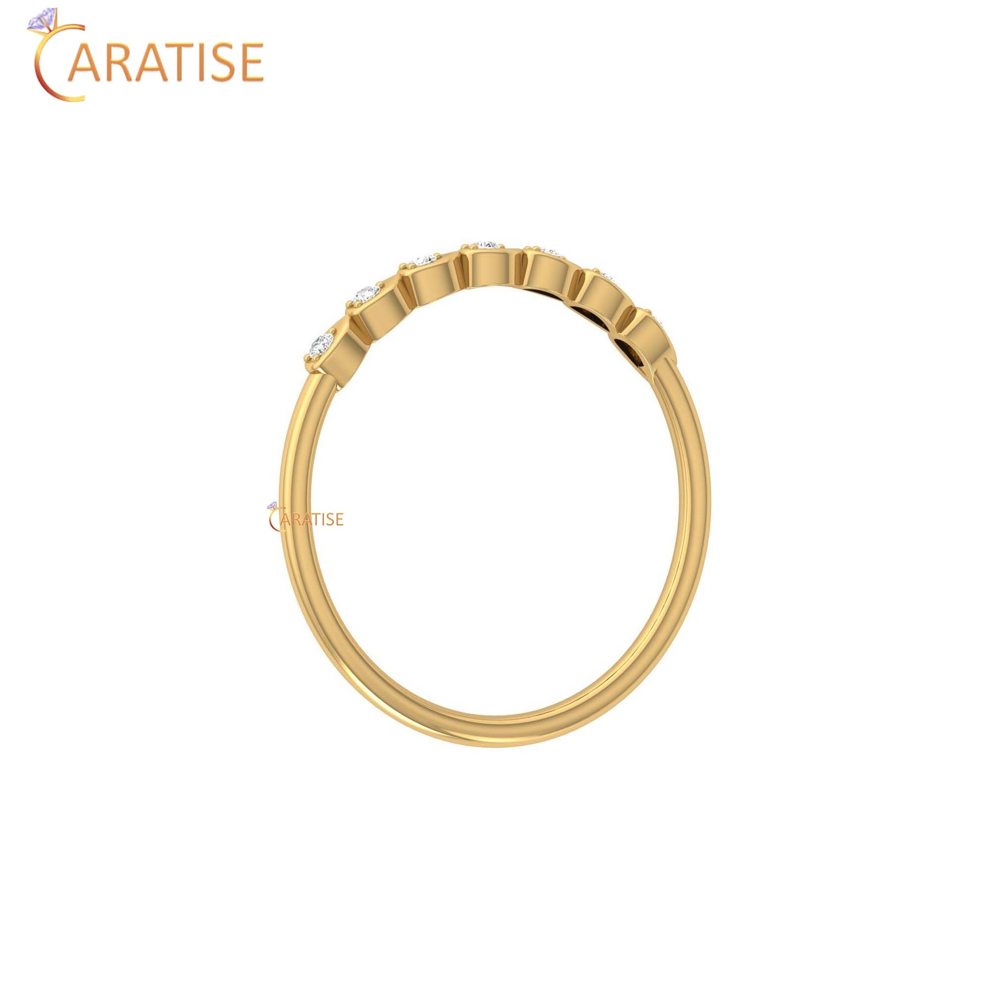 0.05 TDW Round Cut Women's Minimalist Diamond Ring