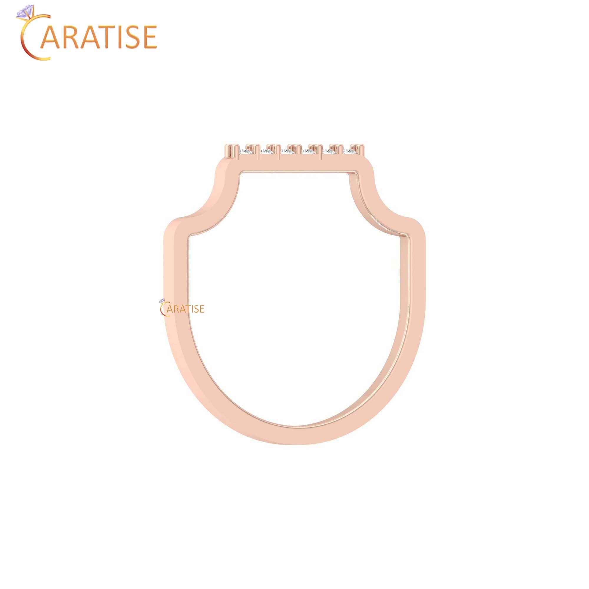 0.06 TDW Round Cut Minimalist Women's Diamond Ring