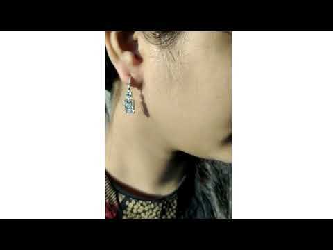 8.88 TDW Radiant & Round Cut Diamond Earring 925 Silver