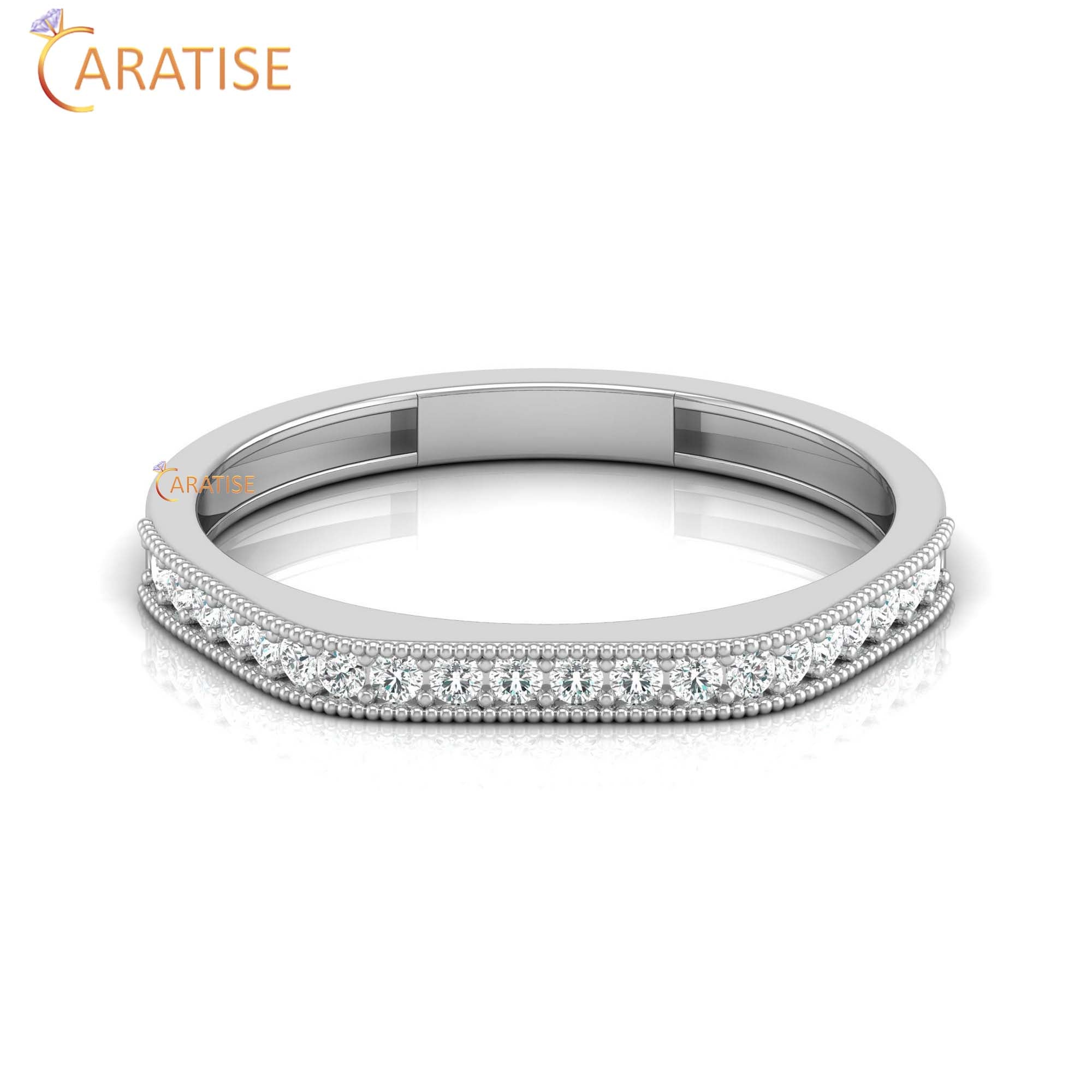 0.16 TDW Round Cut Women's Minimalist Diamond Ring