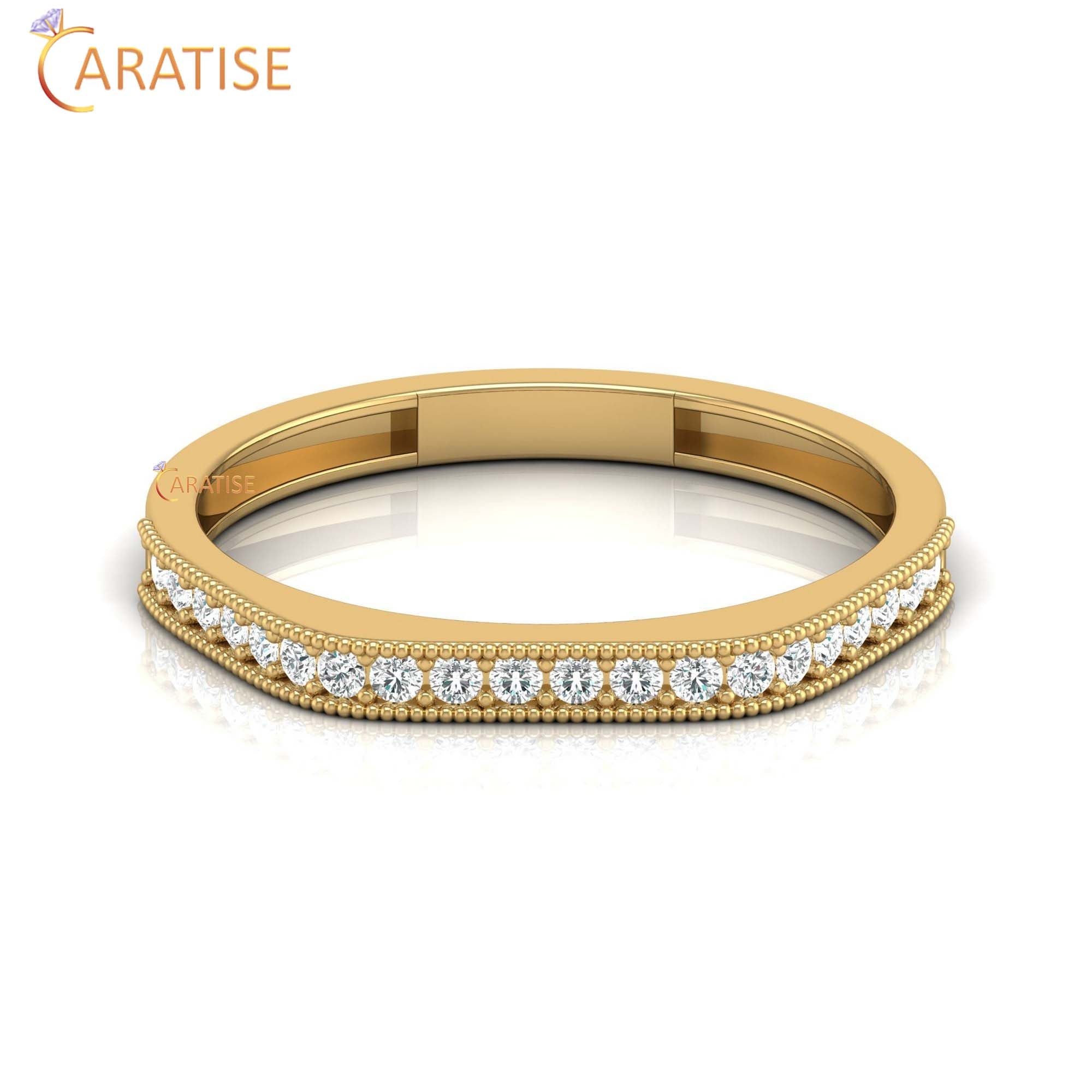 0.16 TDW Round Cut Women's Minimalist Diamond Ring