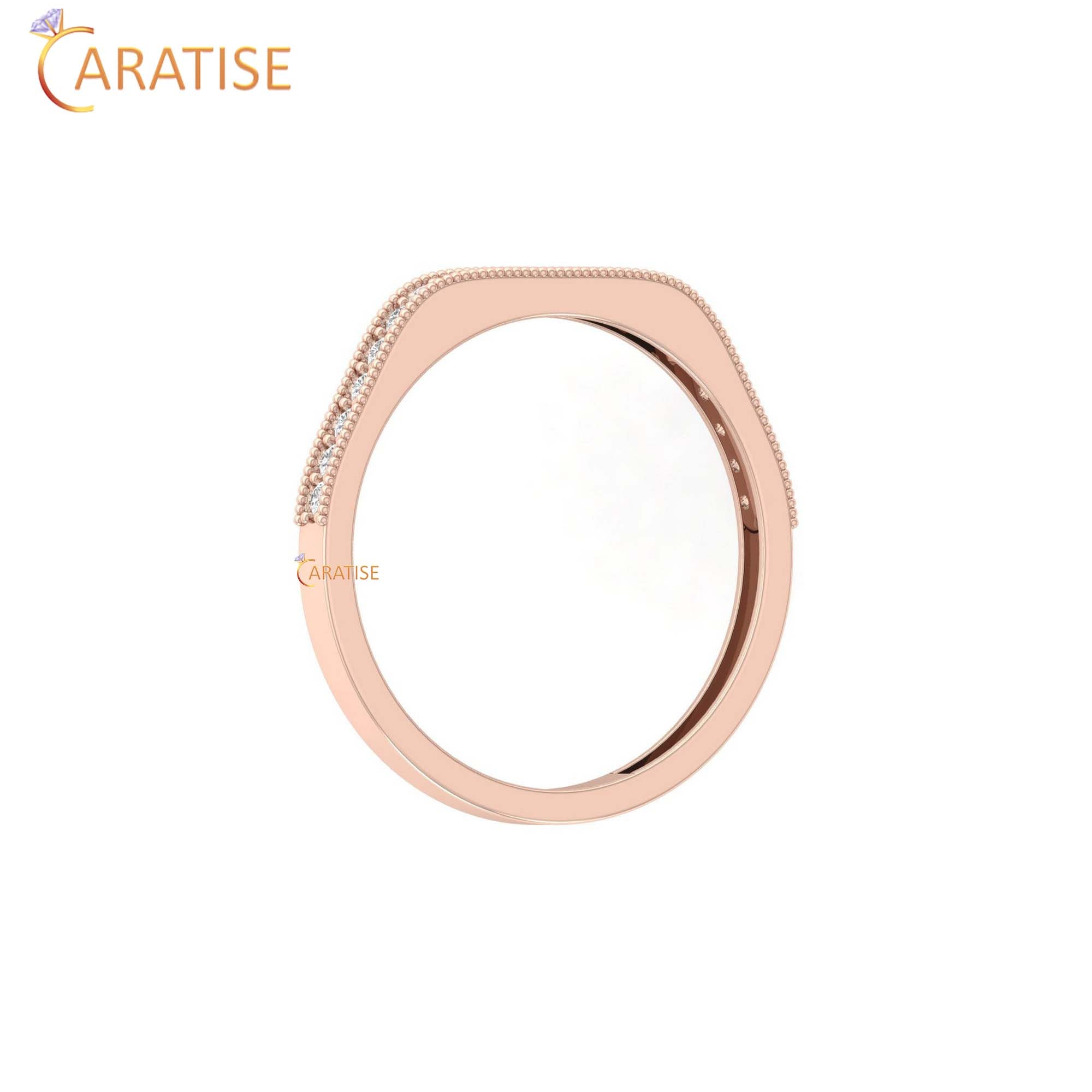 0.16 TDW Round Cut Women's Minimalist Diamond Ring