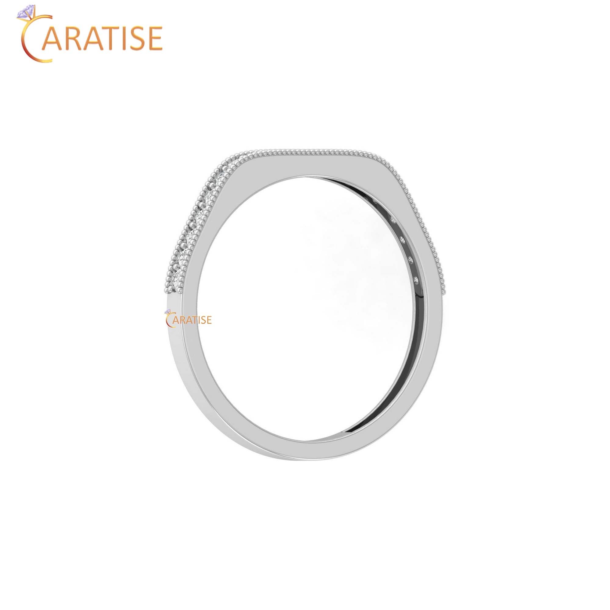 0.16 TDW Round Cut Women's Minimalist Diamond Ring