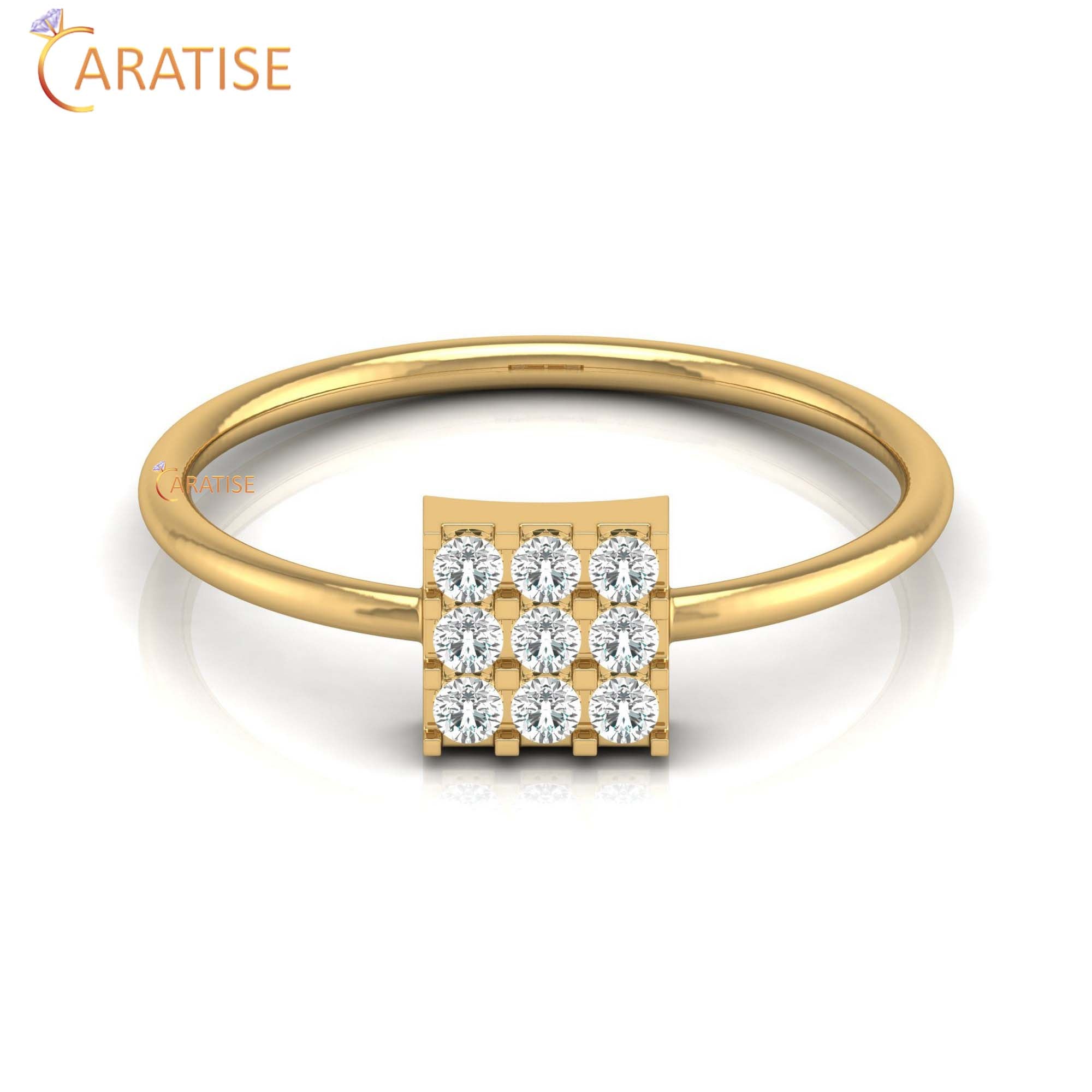 0.17 TDW Round Cut Minimalist Women's Diamond Ring