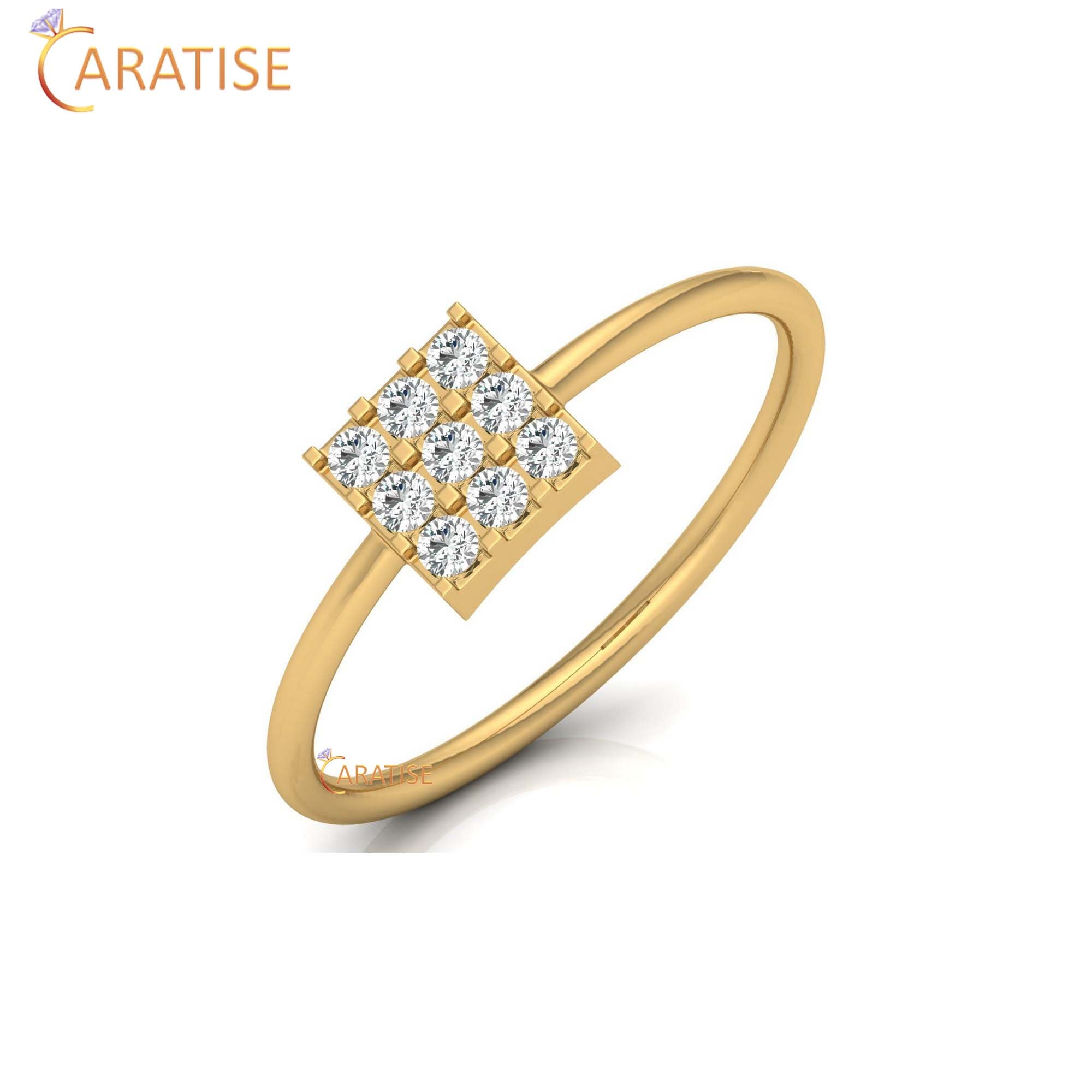 0.17 TDW Round Cut Minimalist Women's Diamond Ring