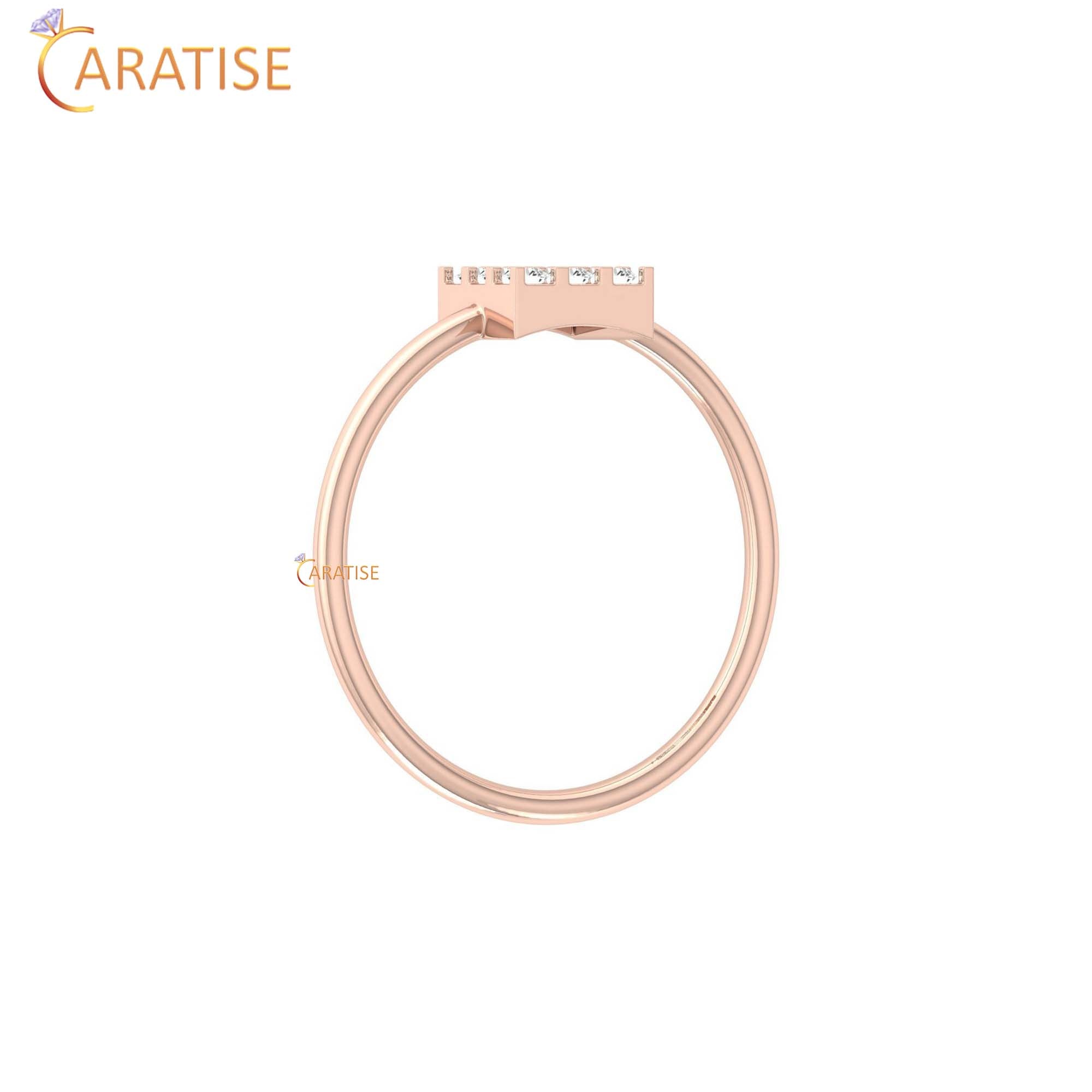 0.17 TDW Round Cut Minimalist Women's Diamond Ring