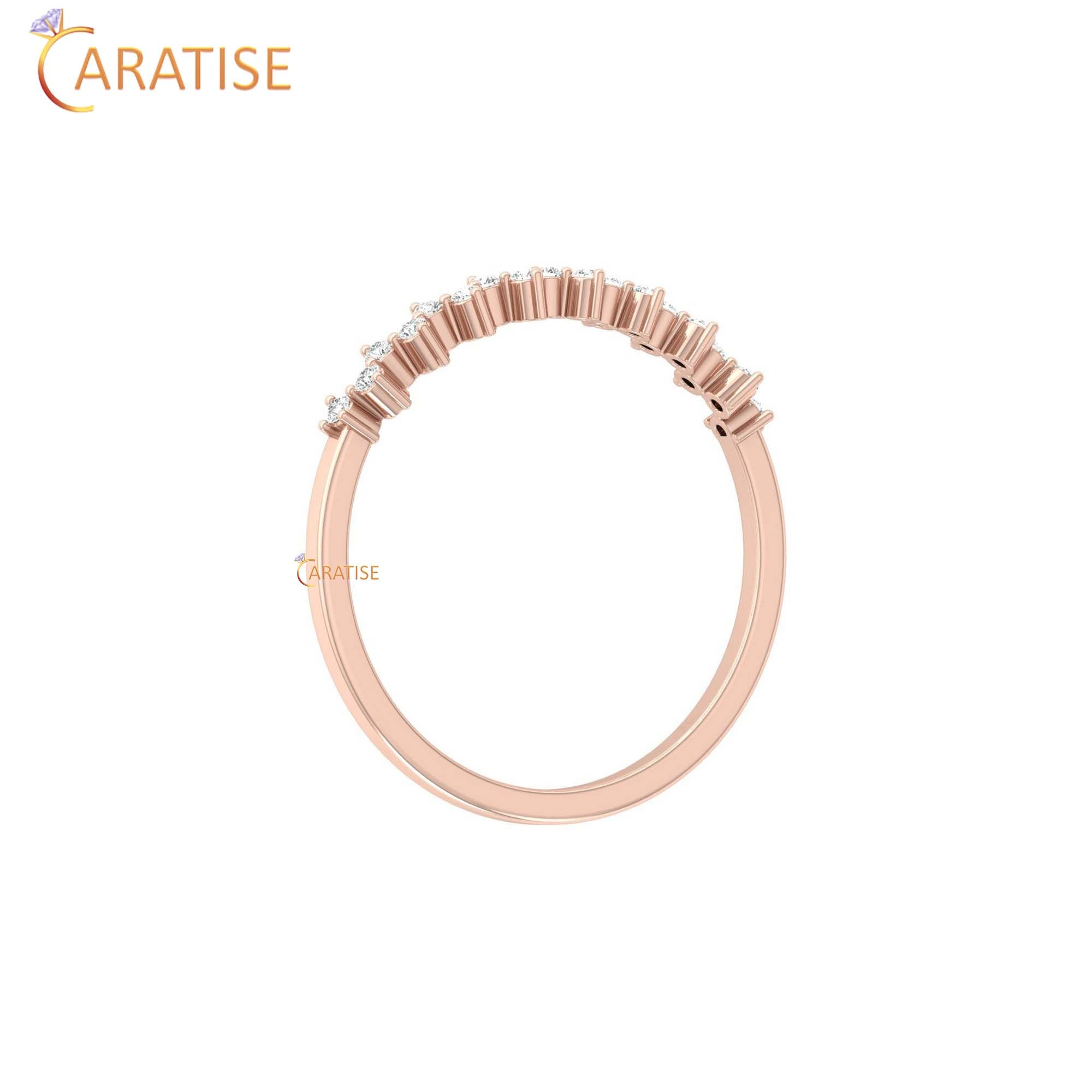 0.12 TDW Round Cut Minimalist Women's Diamond Ring