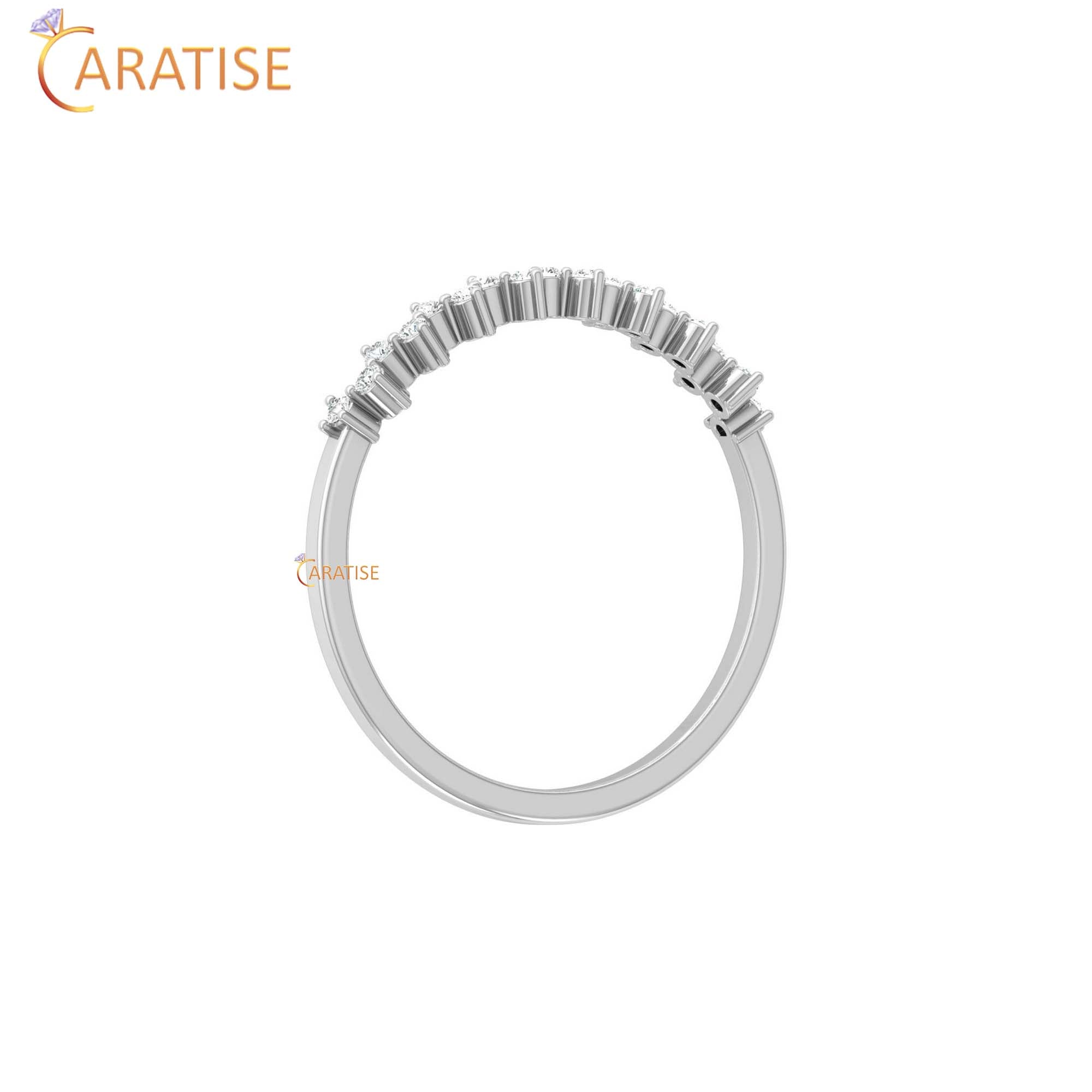 0.12 TDW Round Cut Minimalist Women's Diamond Ring