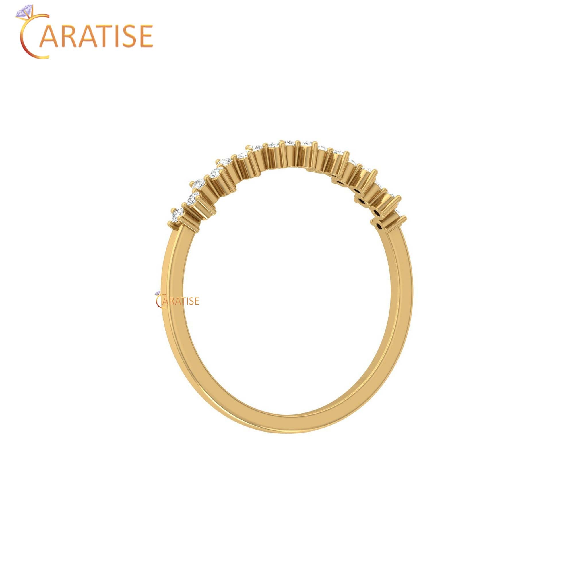 0.12 TDW Round Cut Minimalist Women's Diamond Ring