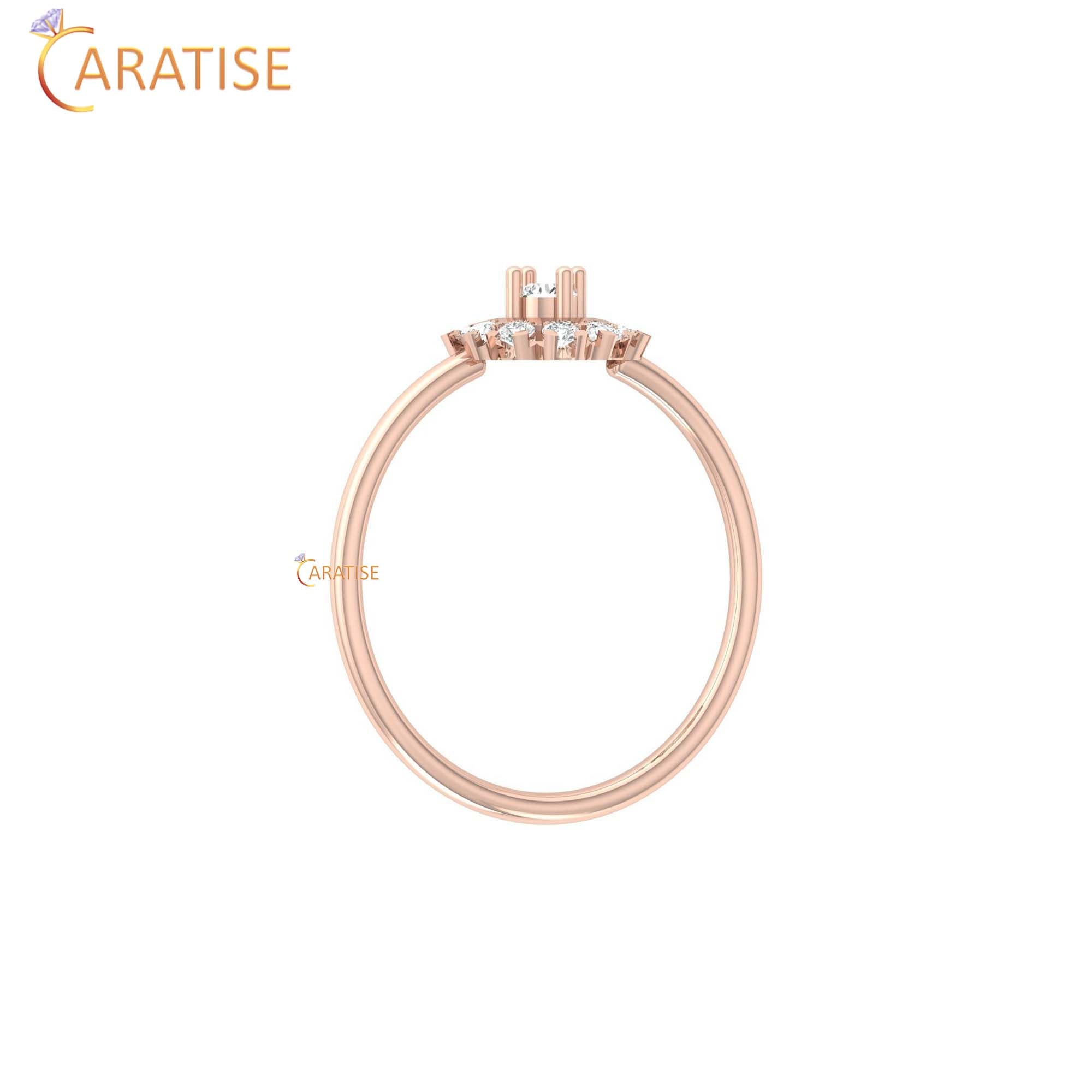 0.21 TDW Round Cut Women's Minimalist Diamond Ring
