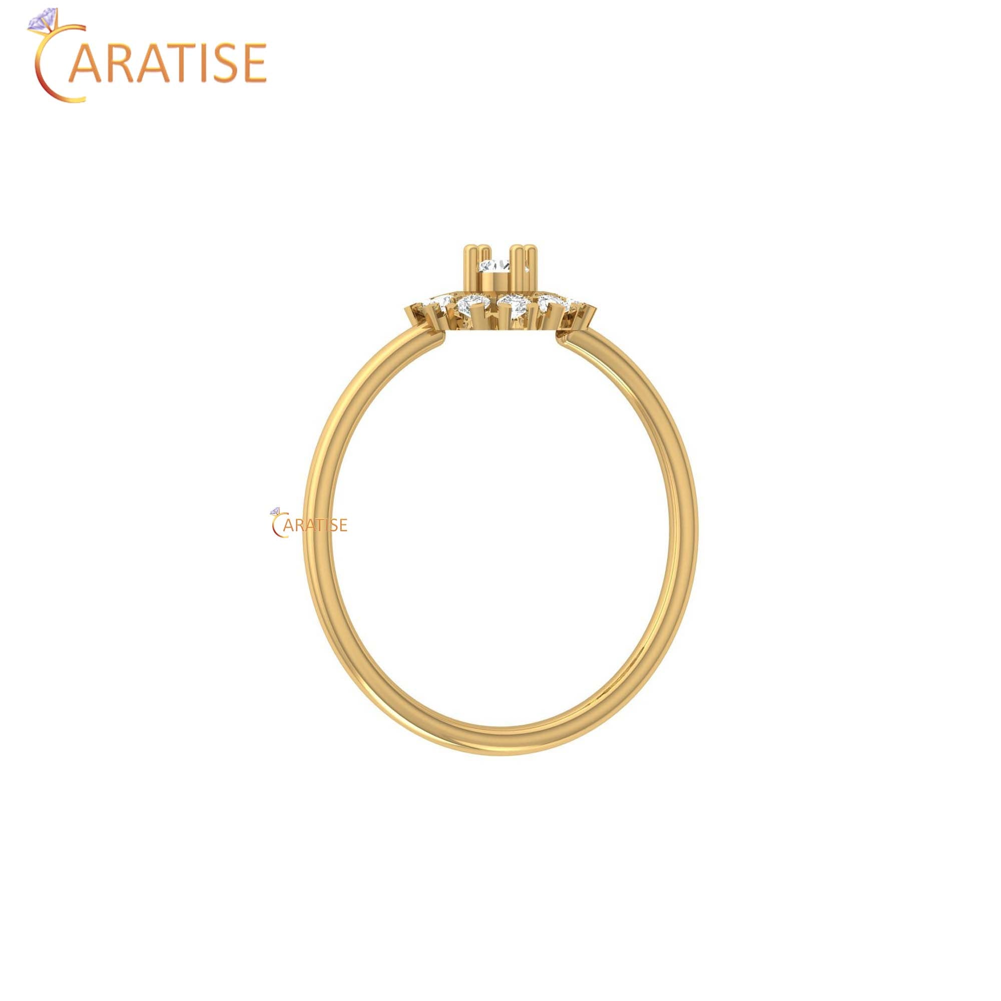 0.21 TDW Round Cut Women's Minimalist Diamond Ring